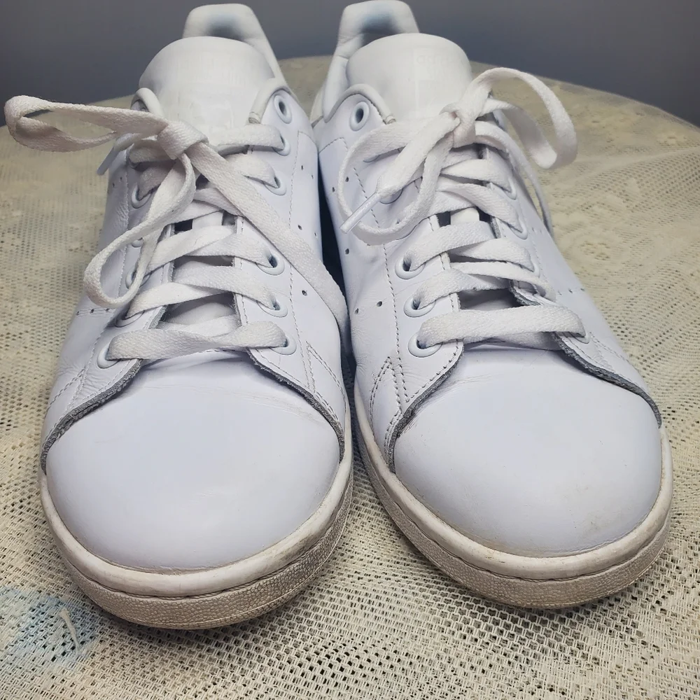 Adidas Stan‎ Smith all white leather sneakers men's size 7.5